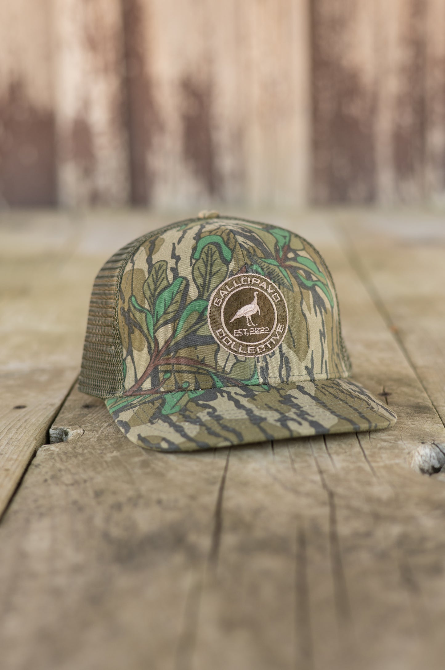 Gallopavo Circle Greenleaf Mesh Hat