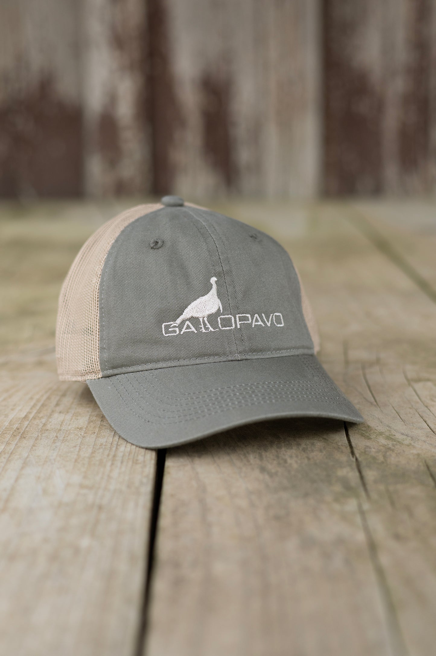Gallopavo Logo Olive & Tan Mesh Hat